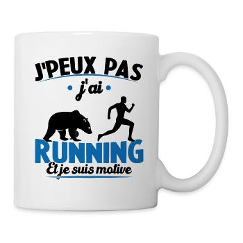 Je Peux Pas J ai Running Et Je Suis Motivé - Mug blanc - blanc - Droite