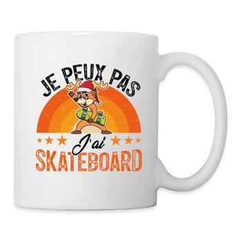 Je peux pas j ai Skate - Mug blanc - blanc - Droite