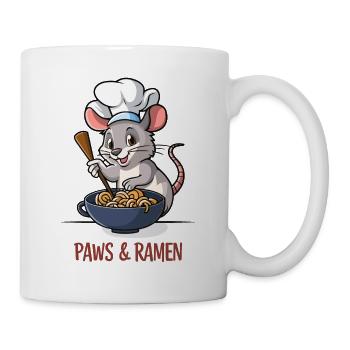 Paws and Ramen Lustige Ratte Tier Sprüche - Tasse - Weiß - Rechts