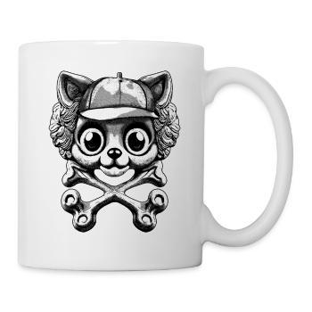 Adventure Cat Style: Pirate shirt with bones. - Mug - white - Right