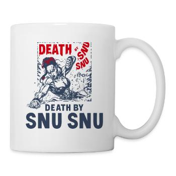 Death by Snu Snu, Muskulöse Fitness Frau - Tasse - Weiß - Rechts