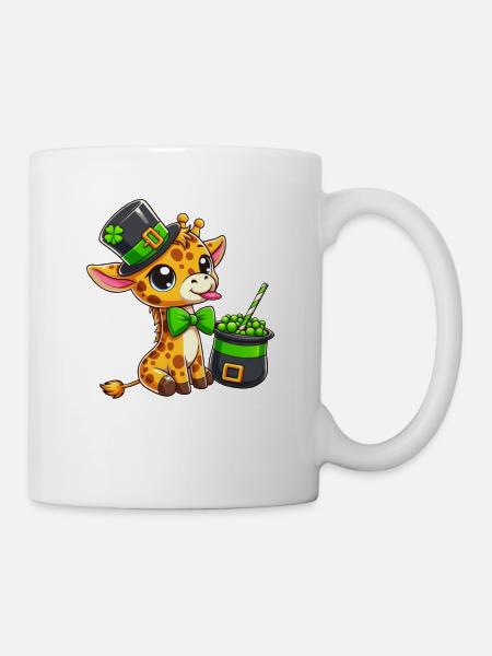 Kawaii Pizza: Salami & Jalapeno Tanz - Tasse - Weiß