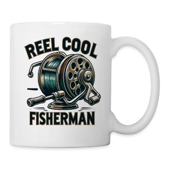 Bobine Vintage Cool pêcheur nostalgique Tee de pêche - Mug blanc - blanc - Droite