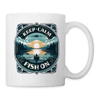 Serene Fisherman's Sunrise - Keep Calm and Fish On - Mug - white - Right