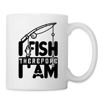 « Je pêche donc je suis » - Pêche minimaliste - Mug blanc - blanc - Droite