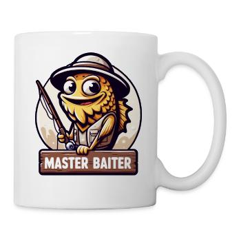 Master Baiter: Humorvolles Angel-Wortspiel T-Shirt - Tasse - Weiß - Rechts