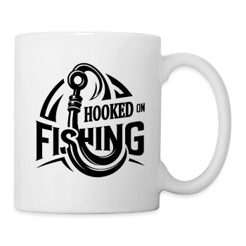 « Hooked on Fishing » - T-shirt graphique élégant pour pêcheur - Mug blanc - blanc - Droite