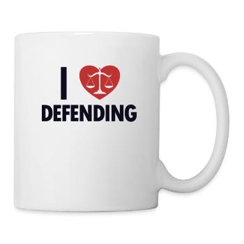 J’aime défendre le procureur général Conseiller juridique - Mug blanc - blanc - Droite