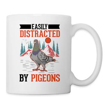 Pigeon, pigeon fancier, city pigeon, racing pigeon - Mug - white - Right