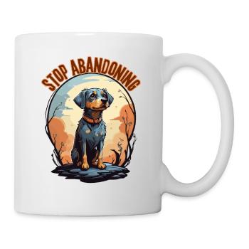 Hören Sie auf, Hunde auszusetzen - Tasse - Weiß - Rechts
