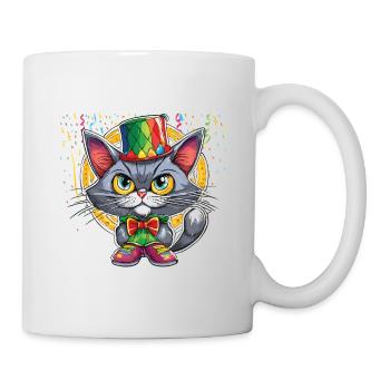 Karneval Kostüm Fasching Fastnacht - Tasse - Weiß - Rechts