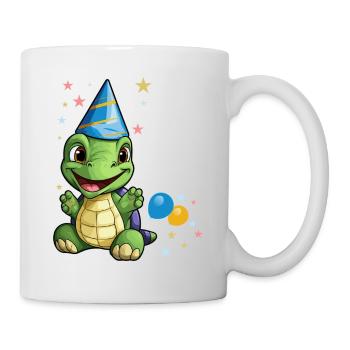 Ich bin 7 Schildkröten Schildkröte 7. Geburtstag - Tasse - Weiß - Rechts