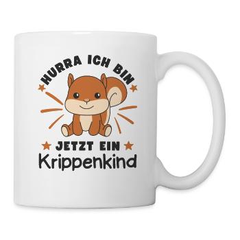 Hurra Ich Bin Jetzt Ein Krippenkind Pferd - Tasse - Weiß - Rechts