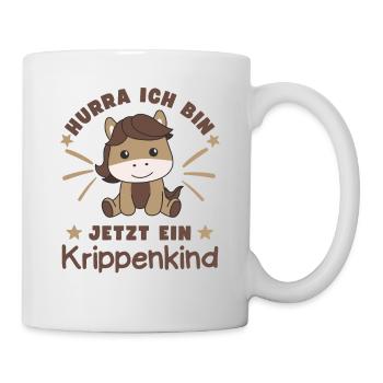 Hurra Ich Bin Jetzt Ein Krippenkind Pferd - Tasse - Weiß - Rechts
