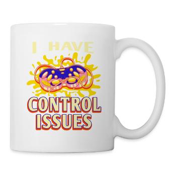 Gamer Control Issues – Colorful Game Consoles Art - Mug - white - Right