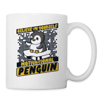 Believe In Yourself Motivational Penguin Seevogel - Tasse - Weiß - Rechts