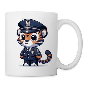 Officier de police tigre mignon - Mug blanc - blanc - Droite
