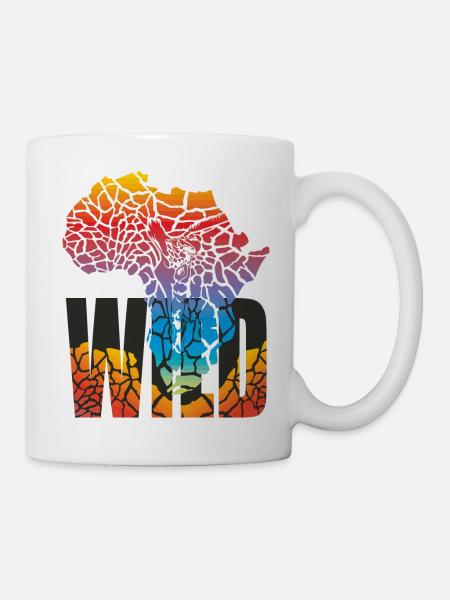 Africa map with giraffe skin - Tasse - Weiß