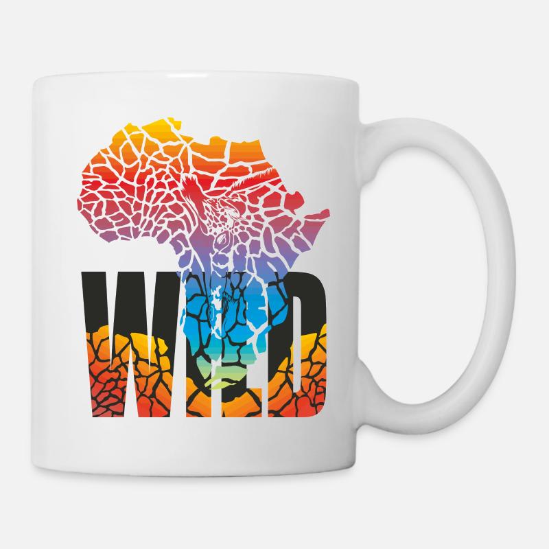 Africa map with giraffe skin - Tasse - Weiß