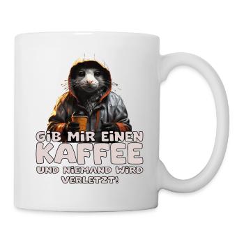 Lustiger Kaffee Barista Ratte Spruch - Tasse - Weiß - Rechts