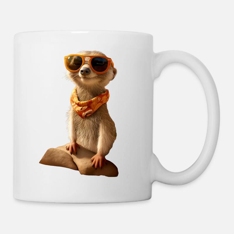 Erdmännchen Tierliebhaber Süßes Surikate Mangusten - Tasse - Weiß