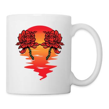 Blumen Sonne Valentin Valentinstag Liebe Geschenk - Tasse - Weiß - Rechts