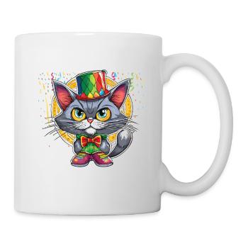 Karneval Kostüm Fasching Fastnacht - Tasse - Weiß - Rechts