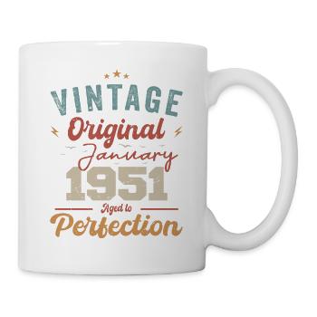 Januar 1951 Legende seit 73 Jahren - Tasse - Weiß - Rechts