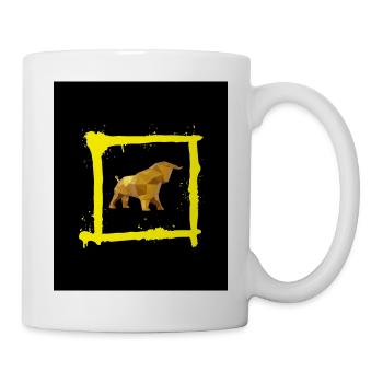 Börsen-Bulle – Kraft und Optimismus - Tasse - Weiß - Rechts
