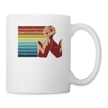 Retro Exercise Hand Wrestling Techniques Arm - Mug - white - Right