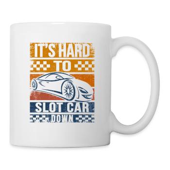 Il est difficile de s’asseoir sur un amateur de course de voitures à sous - Mug blanc - blanc - Droite