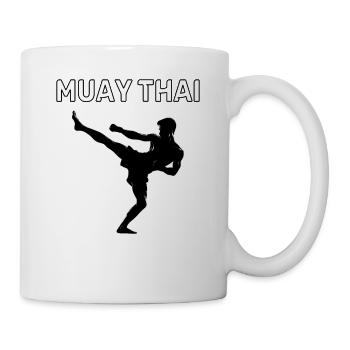 Muay Thai FIghter Illustration - Tasse - Weiß - Rechts