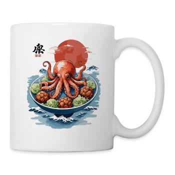 Oktopus Ramen Ukiyo-E Japan Vintage Anime Kunst - Tasse - Weiß - Rechts