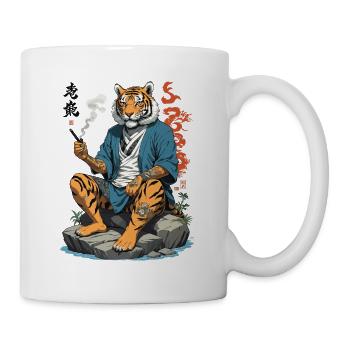 Japanese Tiger Yakuza Anime Kemonomimi Art - Mug - white - Right
