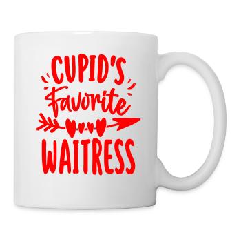 Cupids Favorite Waitress Funny Valentines Day - Mug - white - Right