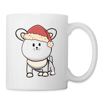Xmas Katze Kitten Nikolaus Weihnachtsmann Miau - Tasse - Weiß - Rechts