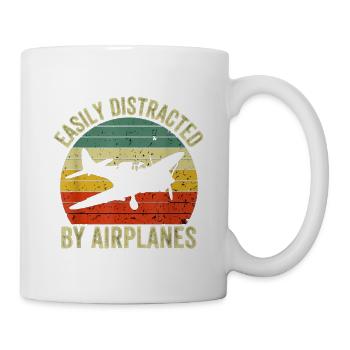 Easily Distracted by Airplanes - Tasse - Weiß - Rechts