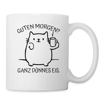 faule Katze Spruch Spruch Geschenk Idee Kätzchen - Tasse - Weiß - Rechts