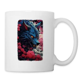 Spirit Wolf Fox Aesthetic Japanese Kitsune - Mug - white - Right