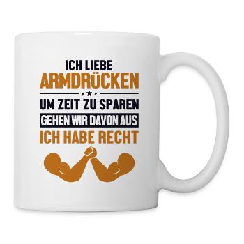 Armdrücken hat immer Recht Techniques Exercise - Tasse - Weiß - Rechts