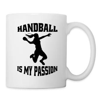 Handball Handballspieler Handballfan Handballteam - Tasse - Weiß - Rechts