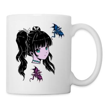 Mädchen Drachen Fantasy Märchen Kinder Kind Fabel - Tasse - Weiß - Rechts