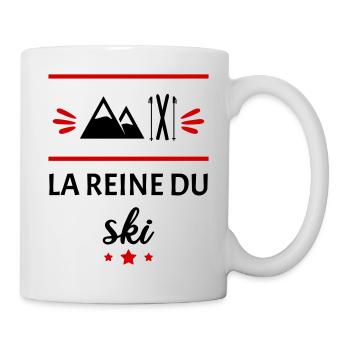 La reine du ski,idée cadeau skieuse,fête des mères - Mug blanc - blanc - Droite
