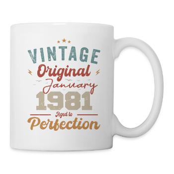 Janvier 1981 Légende depuis 43 ans - Mug blanc - blanc - Droite