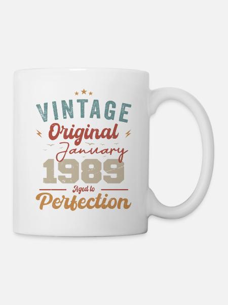 Janvier 1989 Légende depuis 35 ans - Mug blanc - blanc