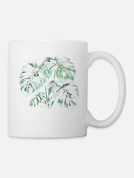 Variegated Monstera - Tasse - Weiß