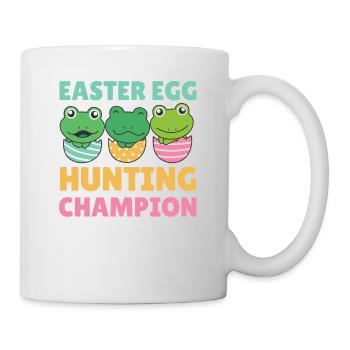 Grenouilles mignonnes pour Pâques avec des œufs de grenouille de Pâques - Mug blanc - blanc - Droite