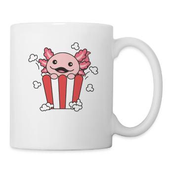 Snaxolotl Axolotl Liebhaber süße Tiere Popcorn - Tasse - Weiß - Rechts