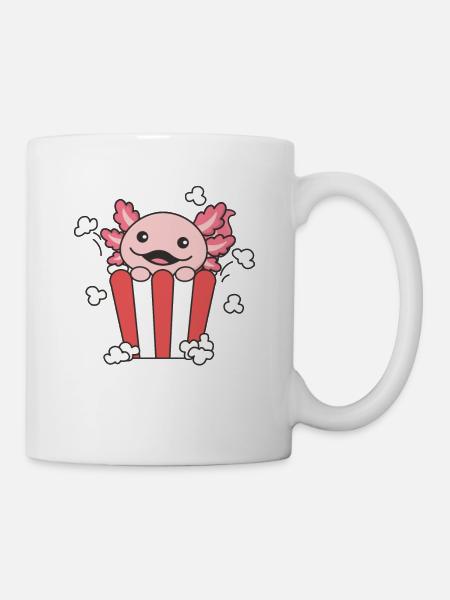Snaxolotl Axolotl Liebhaber süße Tiere Popcorn - Tasse - Weiß