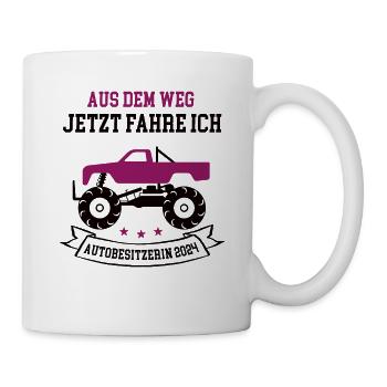 Autobesitzerin 2024 Führerschein Neues Auto PKW - Tasse - Weiß - Rechts